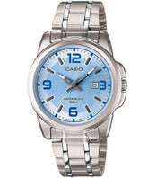 Casio, Women’s Watch Analog, Blue Dial Silver Stainless Band, LTP-1314D-2AVDF